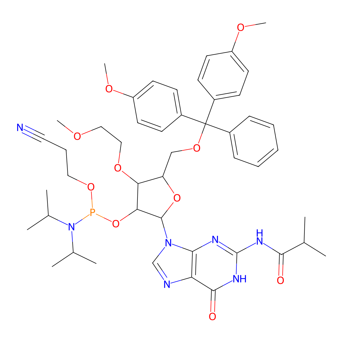 3'-O-MOE-G(iBu)-2'-phosphoramidite molecular structure, CAS 256224-06-3