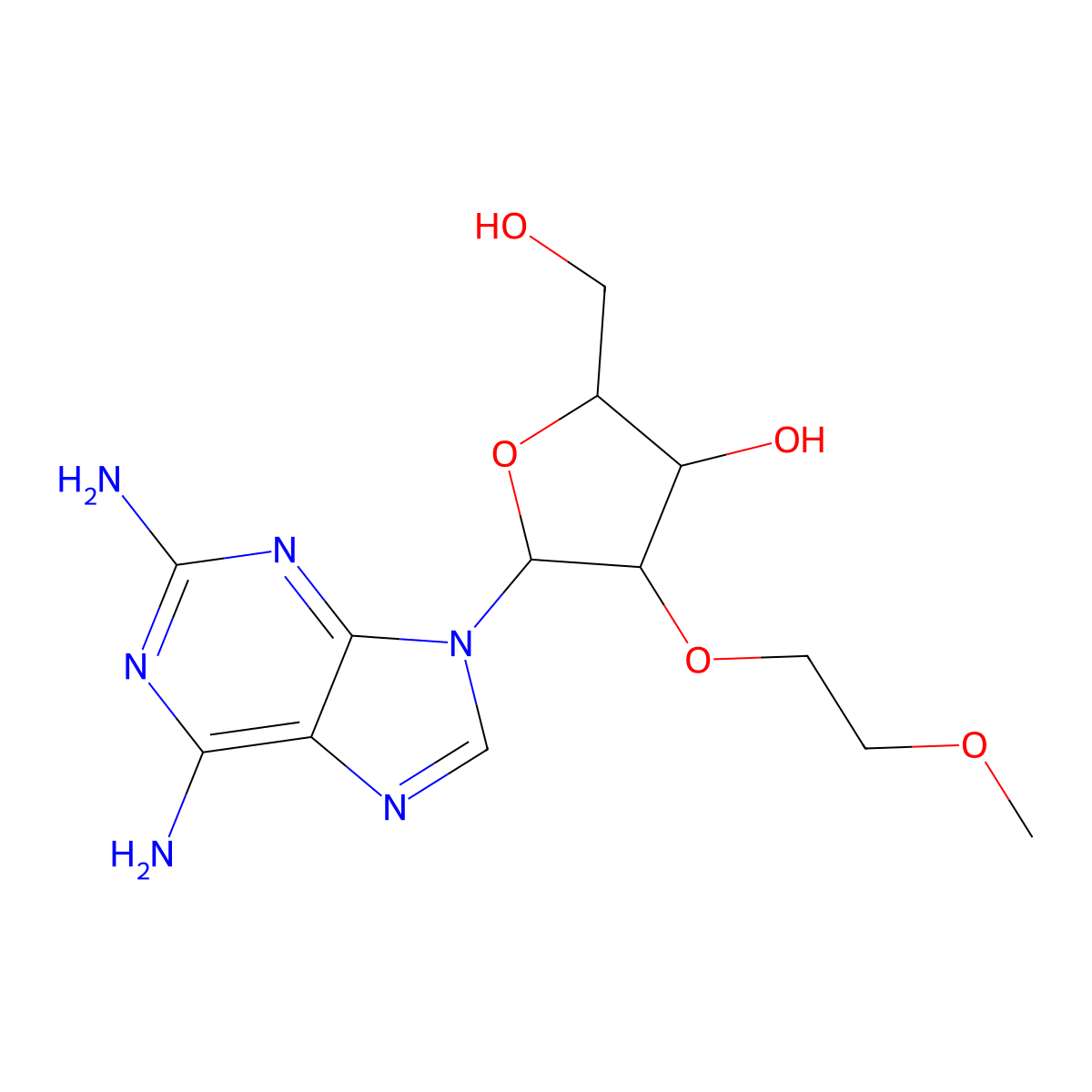 2-Amino-2'-O-(2-methoxyethyl)adenosine molecular structure, CAS 256224-13-2