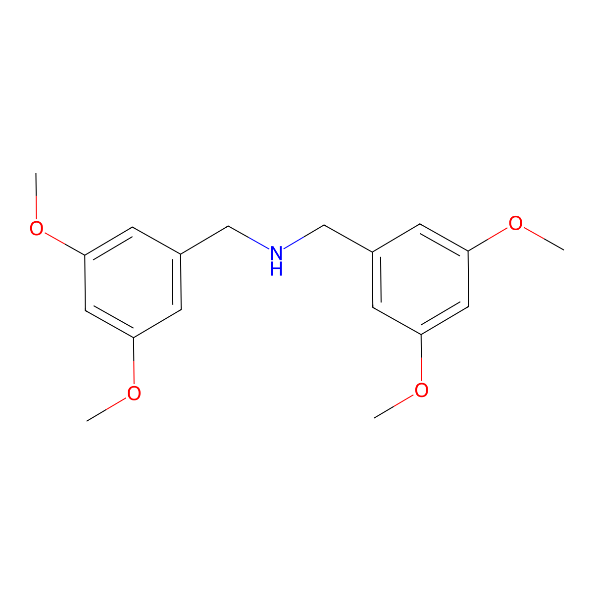 1-(3,5-dimethoxyphenyl)-N-[(3,5-dimethoxyphenyl)methyl]methanamine molecular structure, CAS 256225-28-2