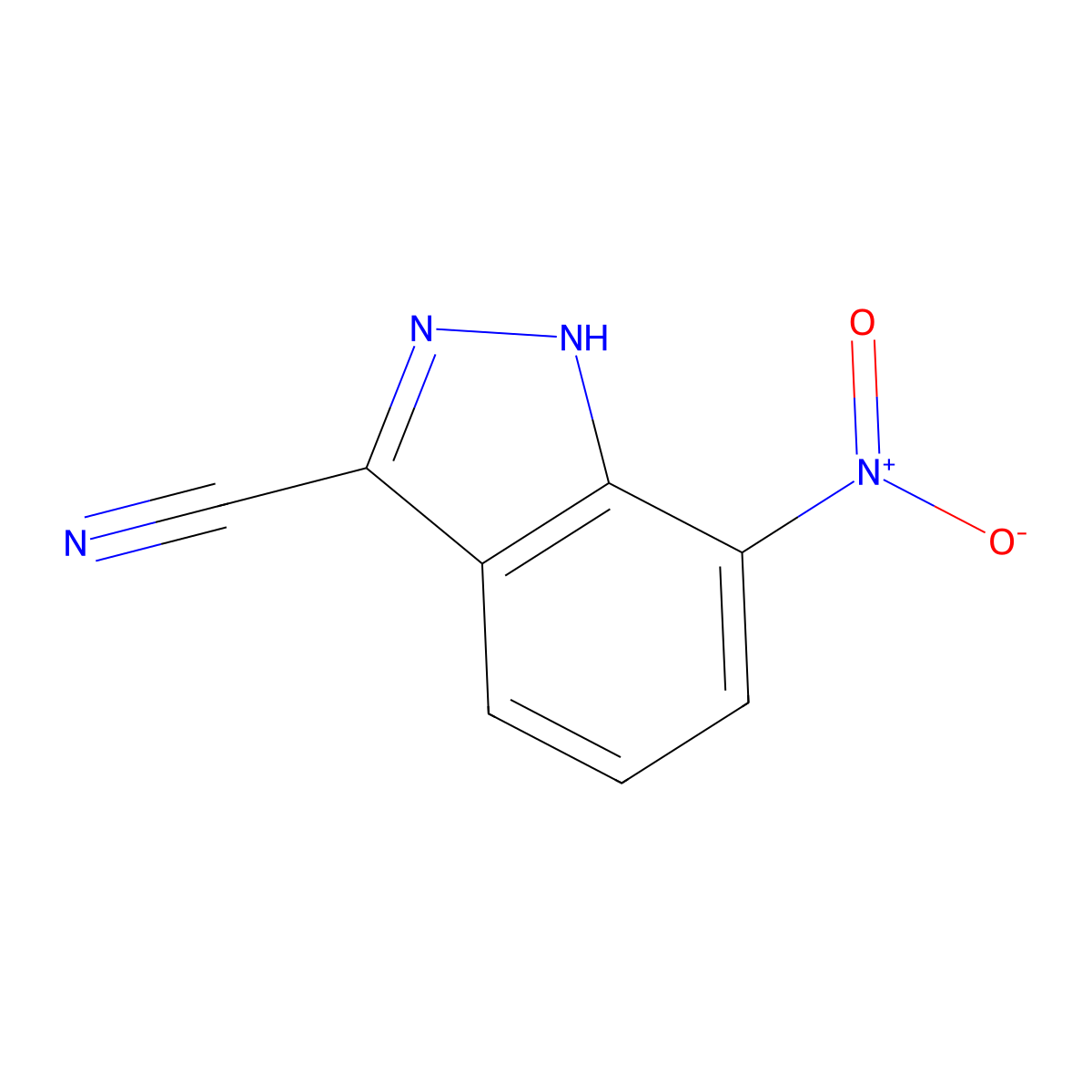 7-Nitro-1H-indazole-3-carbonitrile molecular structure, CAS 256228-66-7
