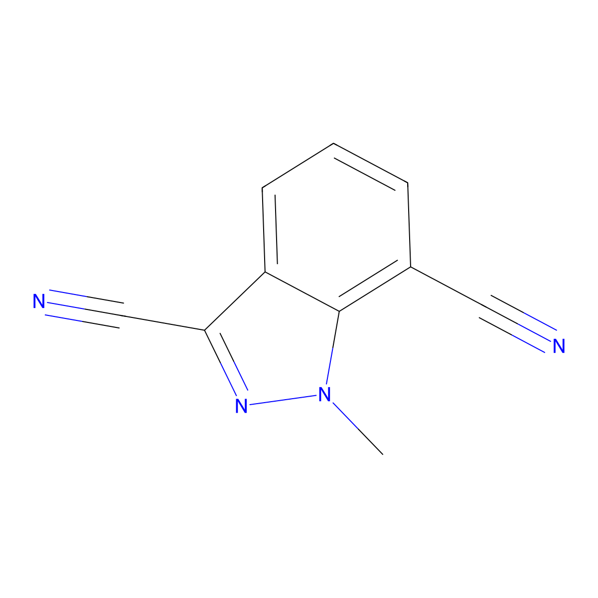 1-Methyl-1H-indazole-3,7-dicarbonitrile molecular structure, CAS 256228-69-0