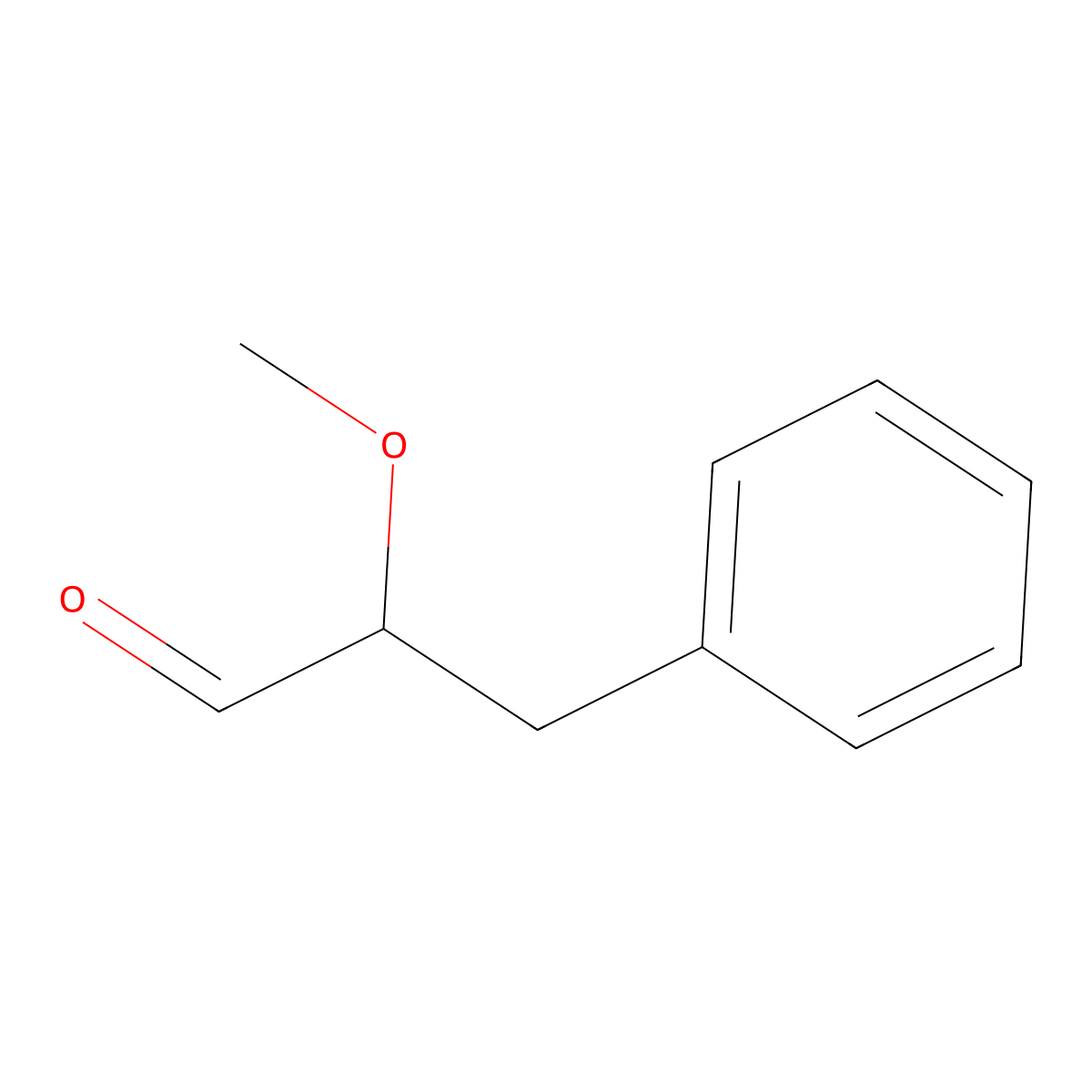 2-Methoxy-3-phenylpropanal molecular structure, CAS 256229-07-9