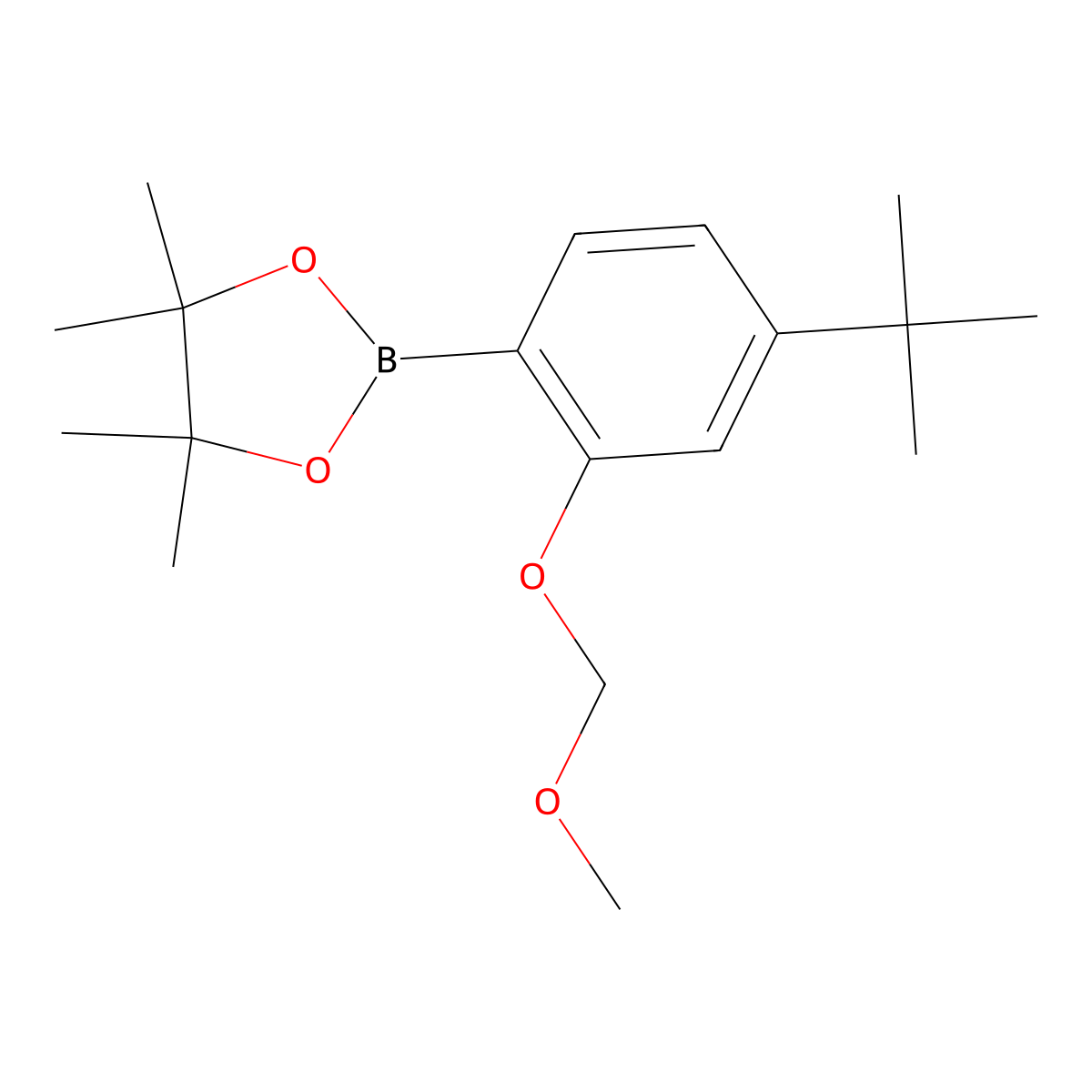 2-(4-(Tert-butyl)-2-(methoxymethoxy)phenyl)-4,4,5,5-tetramethyl-1,3,2-dioxaborolane molecular structure, CAS 2562305-30-8