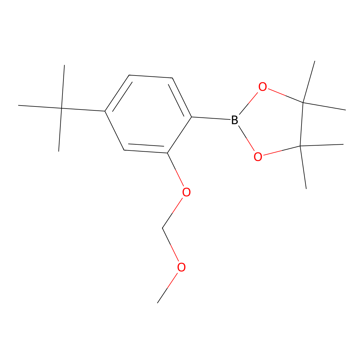 2-(4-(Tert-butyl)-2-(methoxymethoxy)phenyl)-4,4,5,5-tetramethyl-1,3,2-dioxaborolane molecular structure, CAS 2562305-30-8