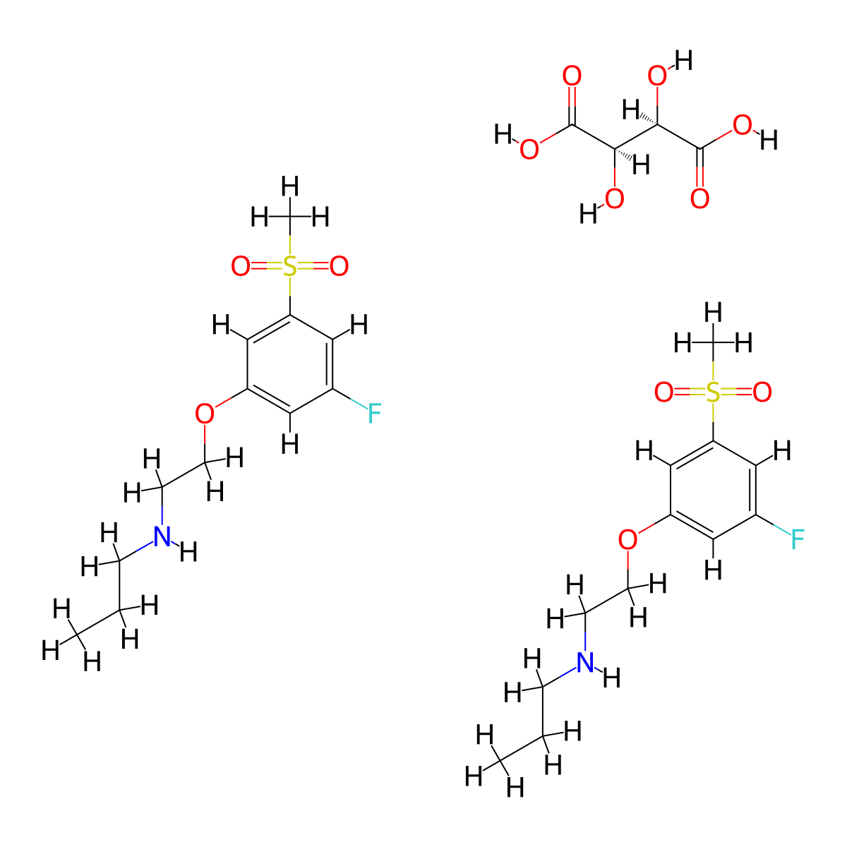 Mesdopetam hemitartrate molecular structure, CAS 2562346-14-7