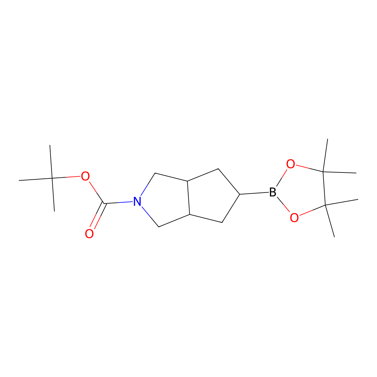 tert-butyl 5-(4,4,5,5-tetramethyl-1,3,2-dioxaborolan-2-yl)hexahydrocyclopenta[c]pyrrole-2(1H)-carboxylate molecular structure, CAS 2562383-39-3