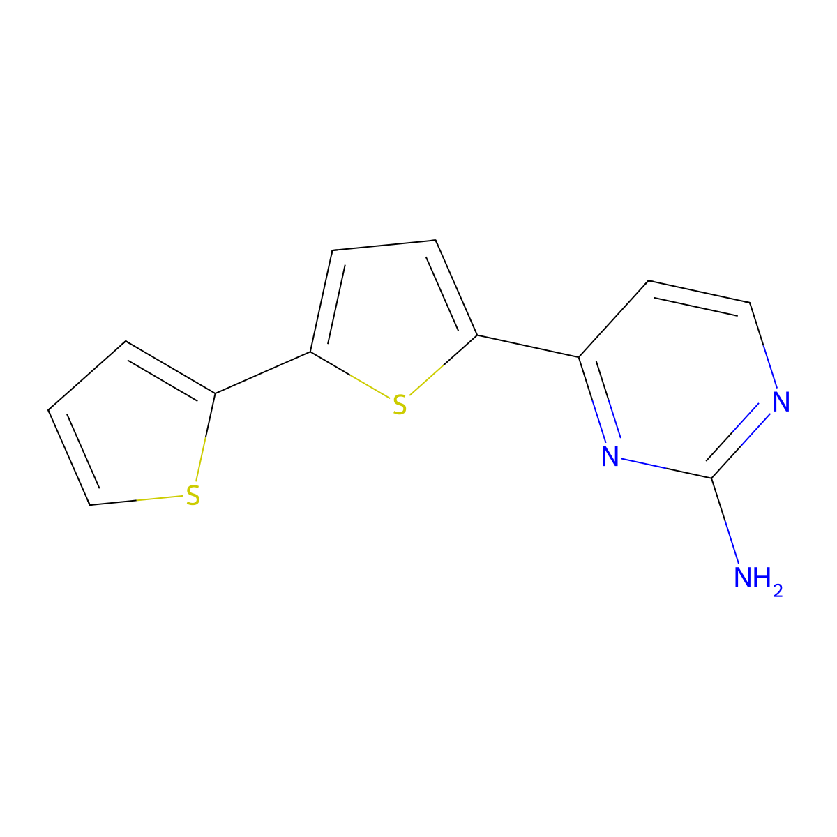 4-(5-Thiophen-2-ylthiophen-2-yl)pyrimidin-2-amine molecular structure, CAS 256239-01-7