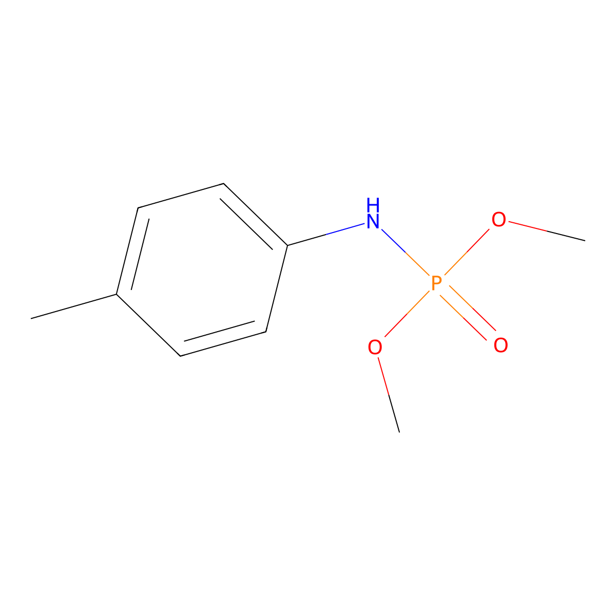 Phosphoramidic acid, (4-methylphenyl)-, dimethyl ester molecular structure, CAS 25627-01-4