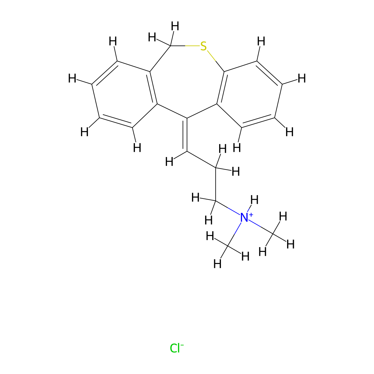 cis-11-(3-Dimethylaminopropylidene)-6,11-dihydrodibenzo(b,e)thiepin hydrochloride molecular structure, CAS 25627-39-8