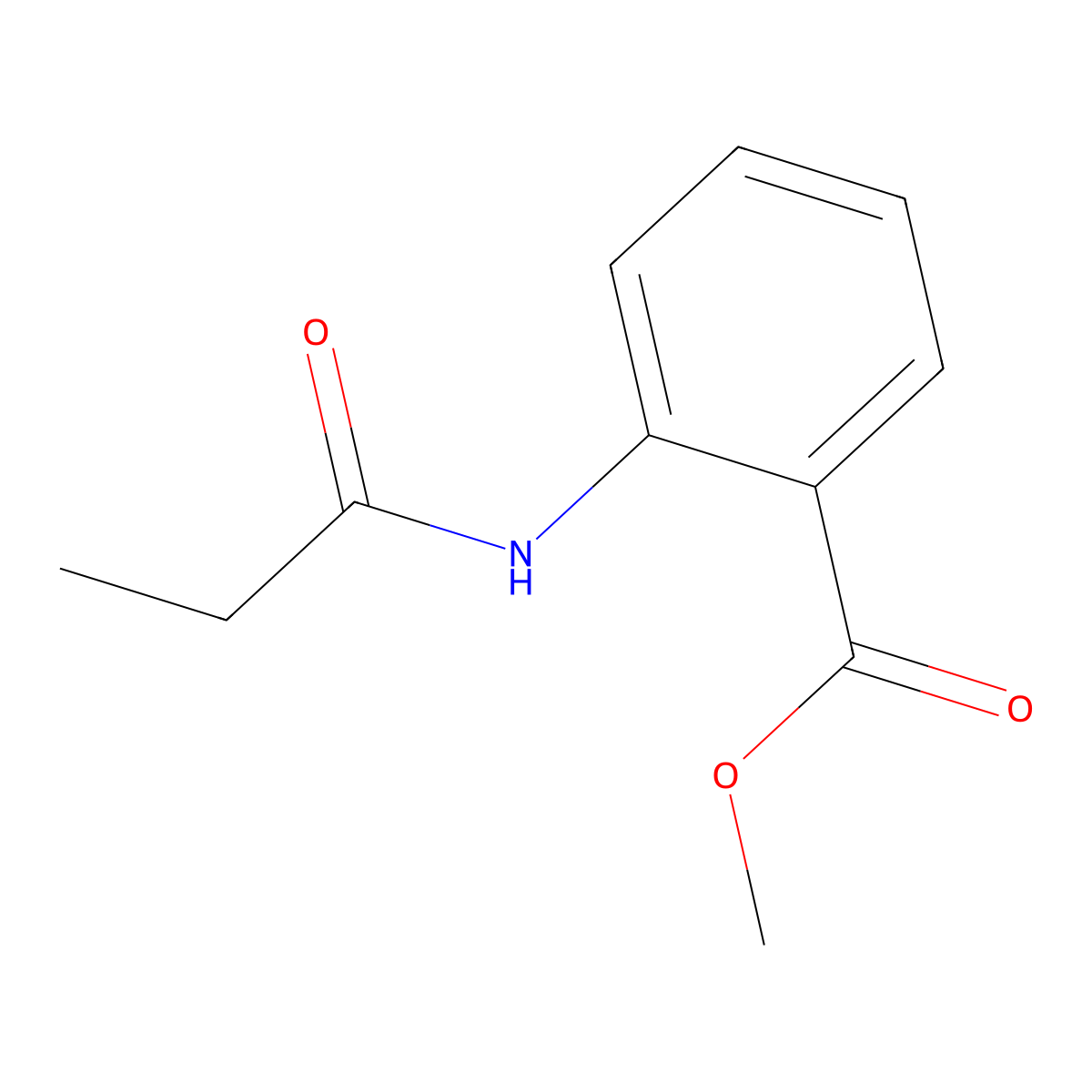 Benzoic acid, 2-[(1-oxopropyl)amino]-, methyl ester molecular structure, CAS 25628-84-6
