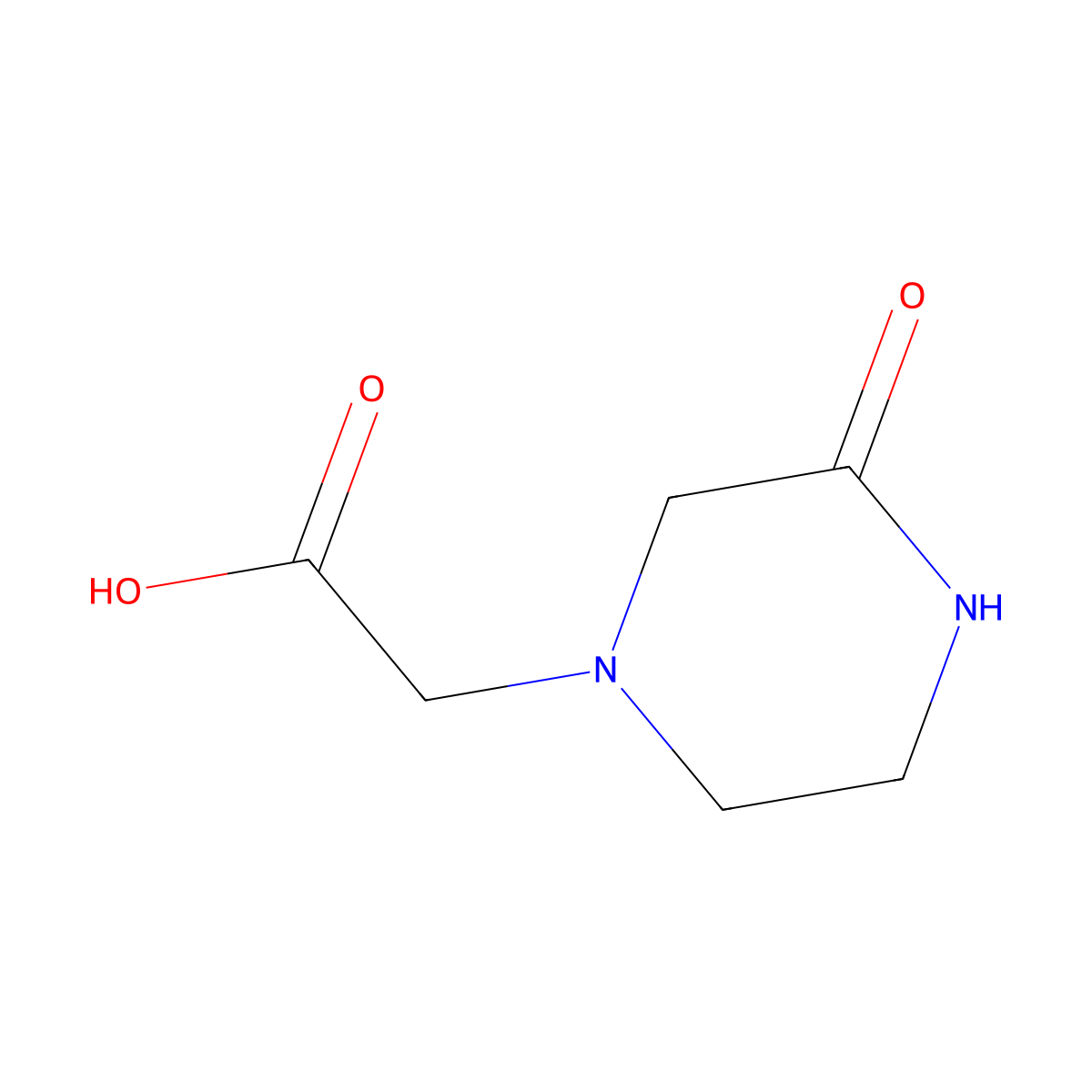 (3-Oxo-1-piperazinyl)acetic acid molecular structure, CAS 25629-32-7