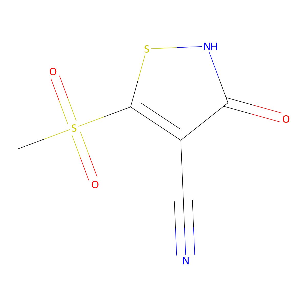 3-Hydroxy-5-methanesulfonyl-1,2-thiazole-4-carbonitrile molecular structure, CAS 25629-56-5