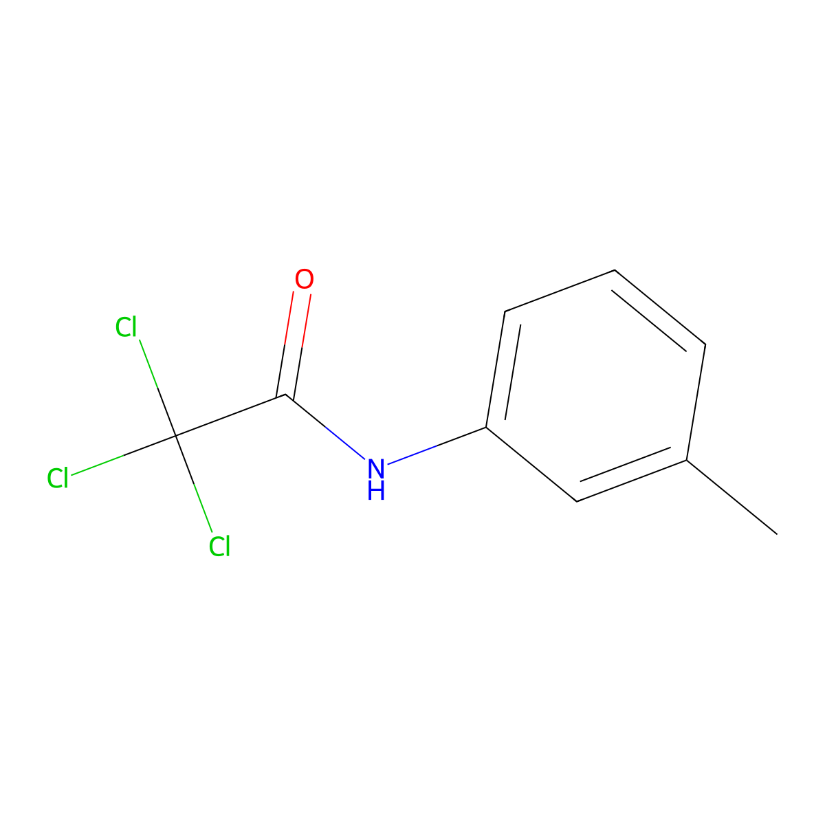 Acetamide, 2,2,2-trichloro-N-(3-methylphenyl)- molecular structure, CAS 2563-96-4