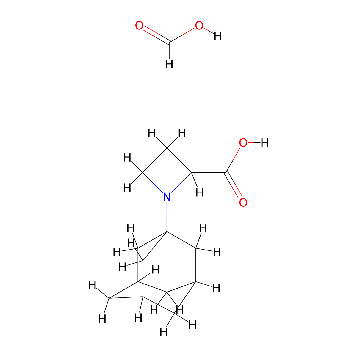 1-(Adamantan-1-YL)azetidine-2-carboxylic acid formic acid molecular structure, CAS 2563122-49-4