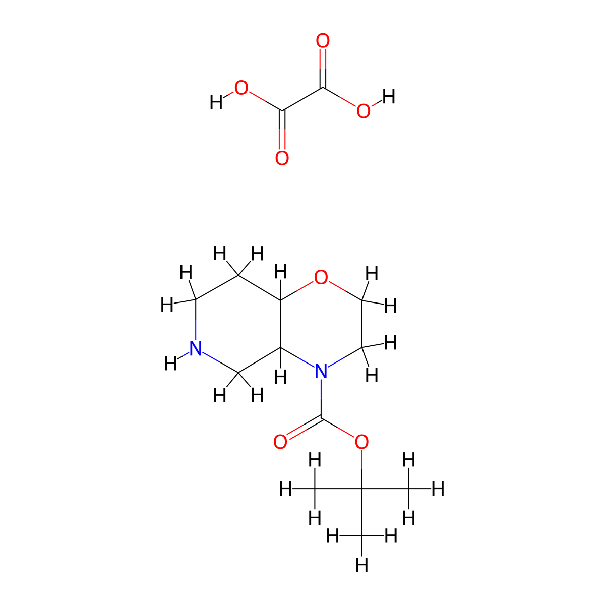 tert-Butyl octahydro-4H-pyrido[4,3-b][1,4]oxazine-4-carboxylate oxalate molecular structure, CAS 2563148-20-7