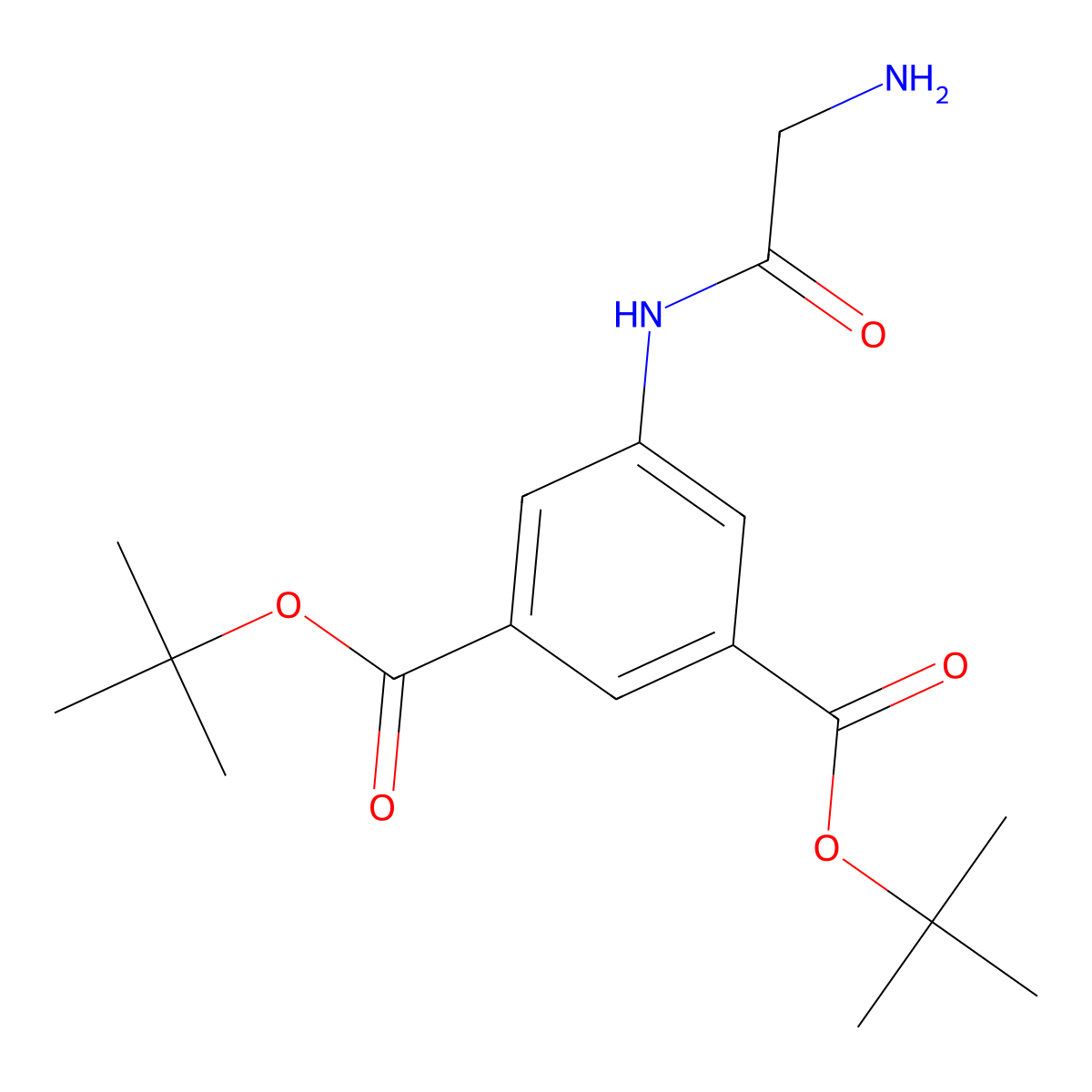 DI-Tert-butyl 5-(2-aminoacetamido)isophthalate molecular structure, CAS 2563273-61-8