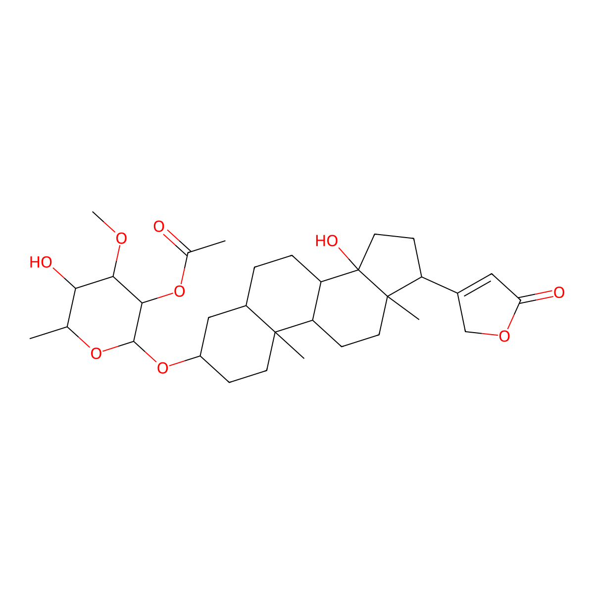 Cerberin molecular structure, CAS 25633-33-4