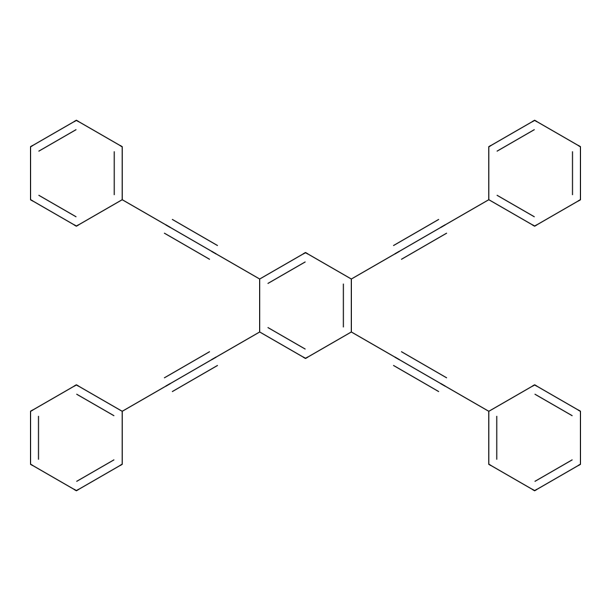1,2,4,5-Tetrakis(phenylethynyl)benzene molecular structure, CAS 25634-84-8