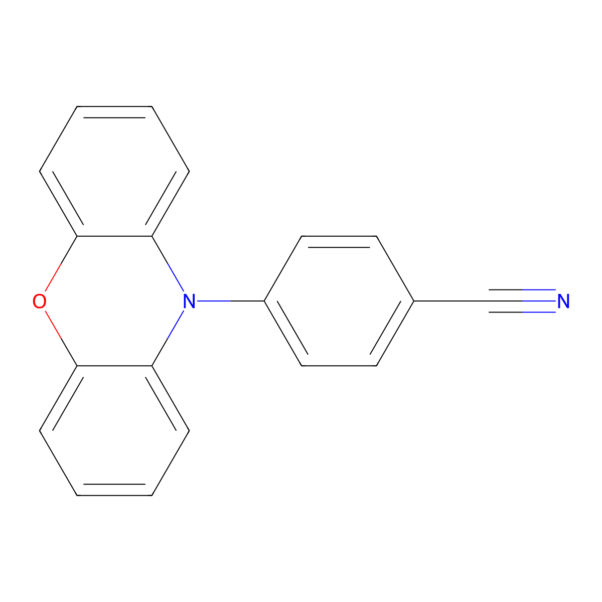 4-(10H-Phenoxazin-10-yl)benzonitrile molecular structure, CAS 256340-31-5
