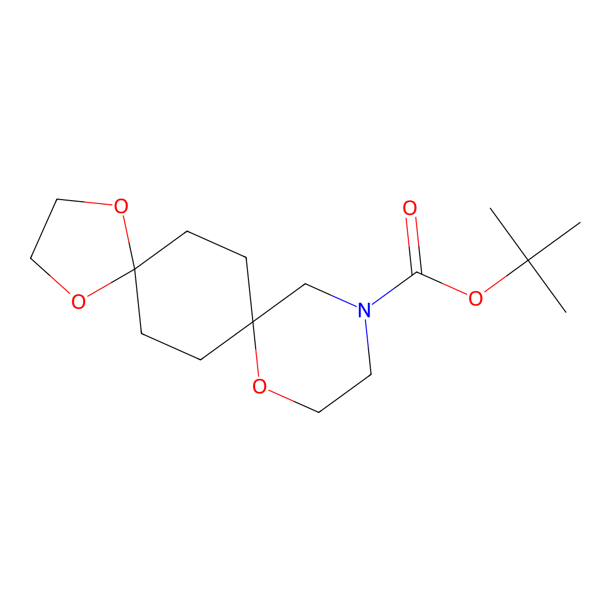 1,4,9-Trioxa-12-aza-dispiro[4.2.5.2]pentadecane-12-carboxylic acid tert-butyl ester molecular structure, CAS 2563402-35-5