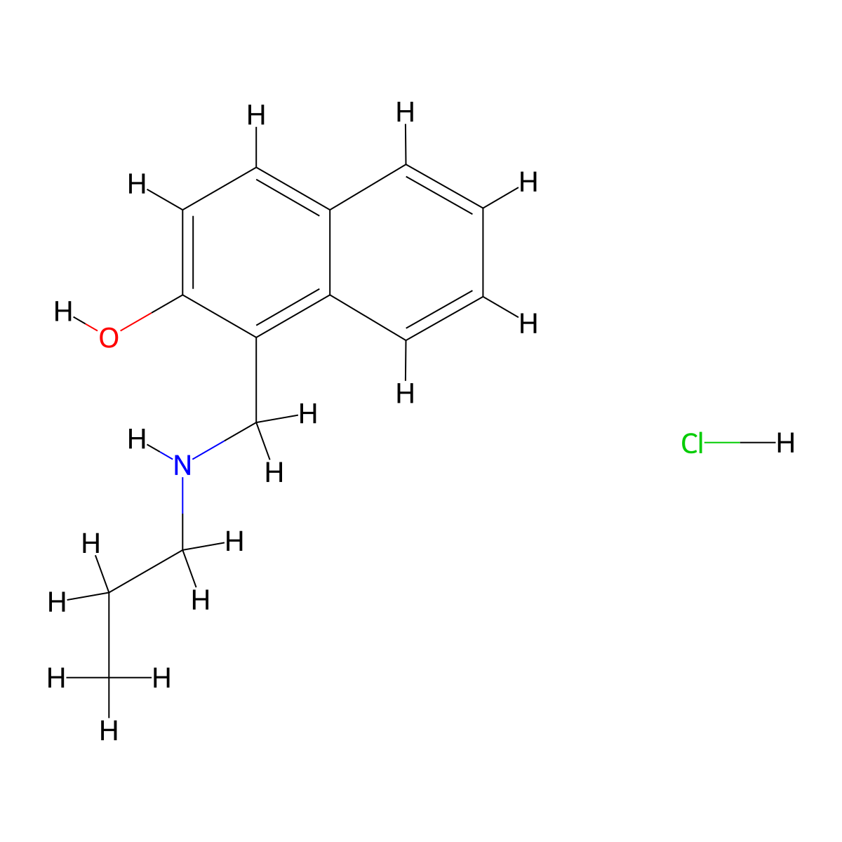 1-[(Propylamino)methyl]naphthalen-2-ol hydrochloride molecular structure, CAS 256342-22-0