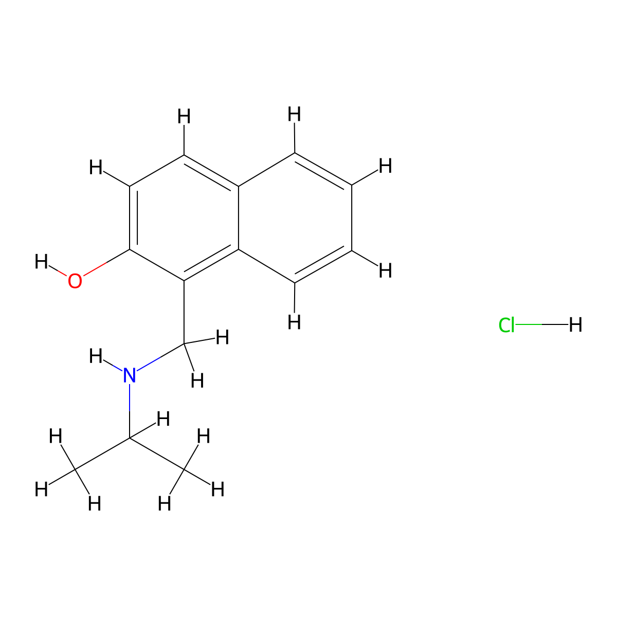 1-{[(Propan-2-yl)amino]methyl}naphthalen-2-ol hydrochloride molecular structure, CAS 256342-24-2