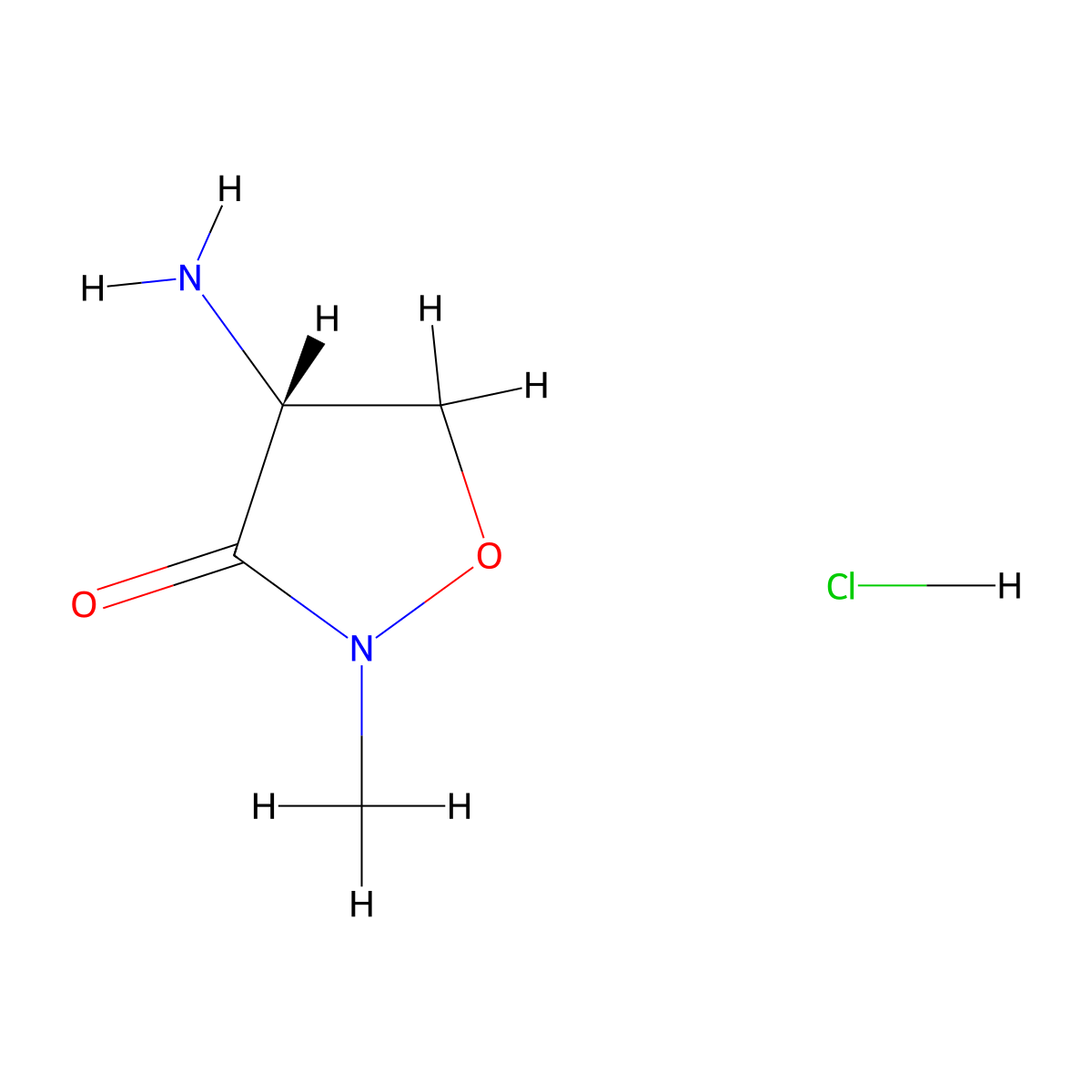 (4R)-4-Amino-2-methyl-1,2-oxazolidin-3-one hydrochloride molecular structure, CAS 2563423-94-7