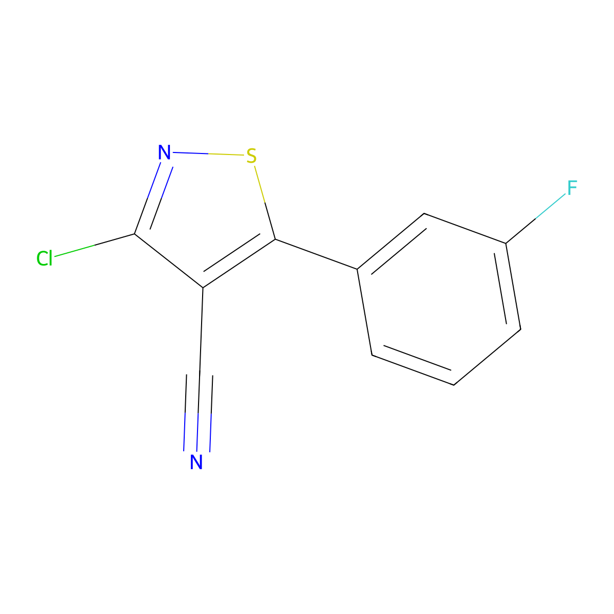 3-Chloro-5-(3-fluorophenyl)isothiazole-4-carbonitrile molecular structure, CAS 256348-09-1
