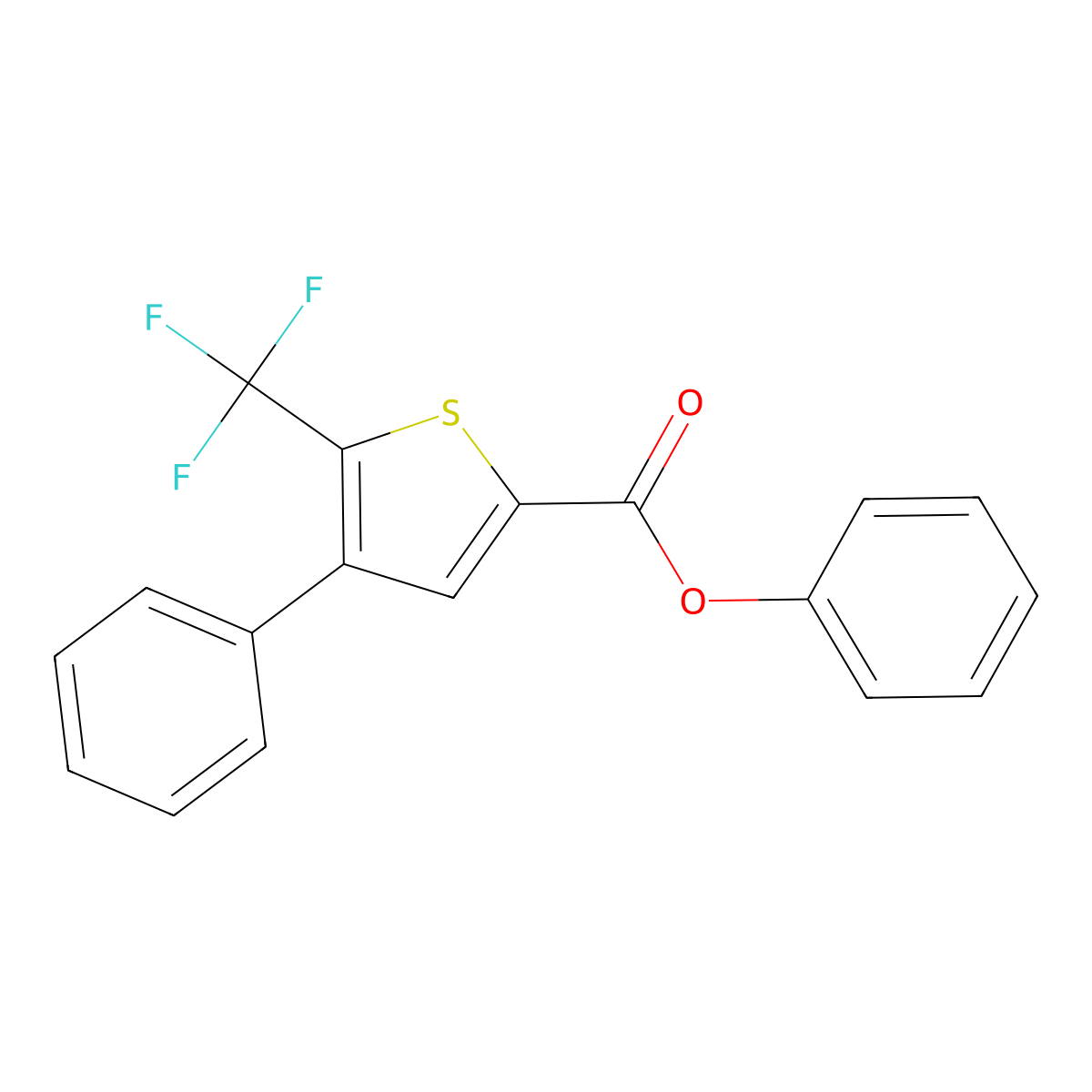 Phenyl 4-phenyl-5-(trifluoromethyl)thiophene-2-carboxylate molecular structure, CAS 256348-27-3