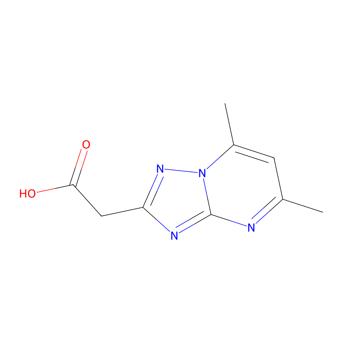 2-{5,7-Dimethyl-[1,2,4]triazolo[1,5-a]pyrimidin-2-yl}acetic acid molecular structure, CAS 256348-41-1