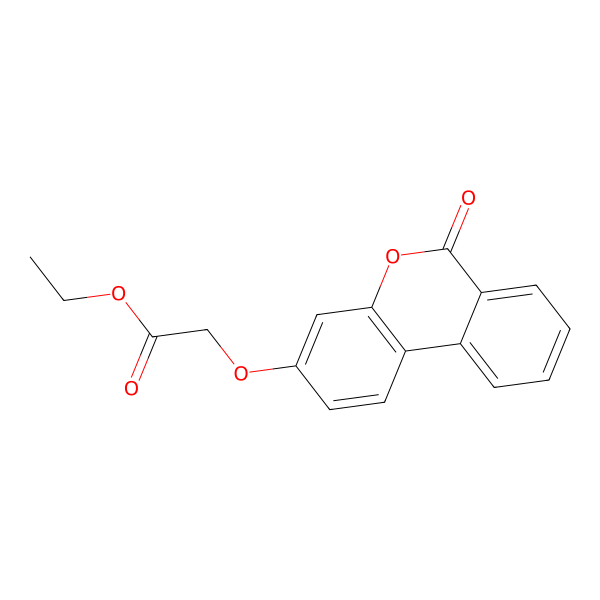 Ethyl ((6-oxo-6H-benzo(C)chromen-3-YL)oxy)acetate molecular structure, CAS 256348-44-4