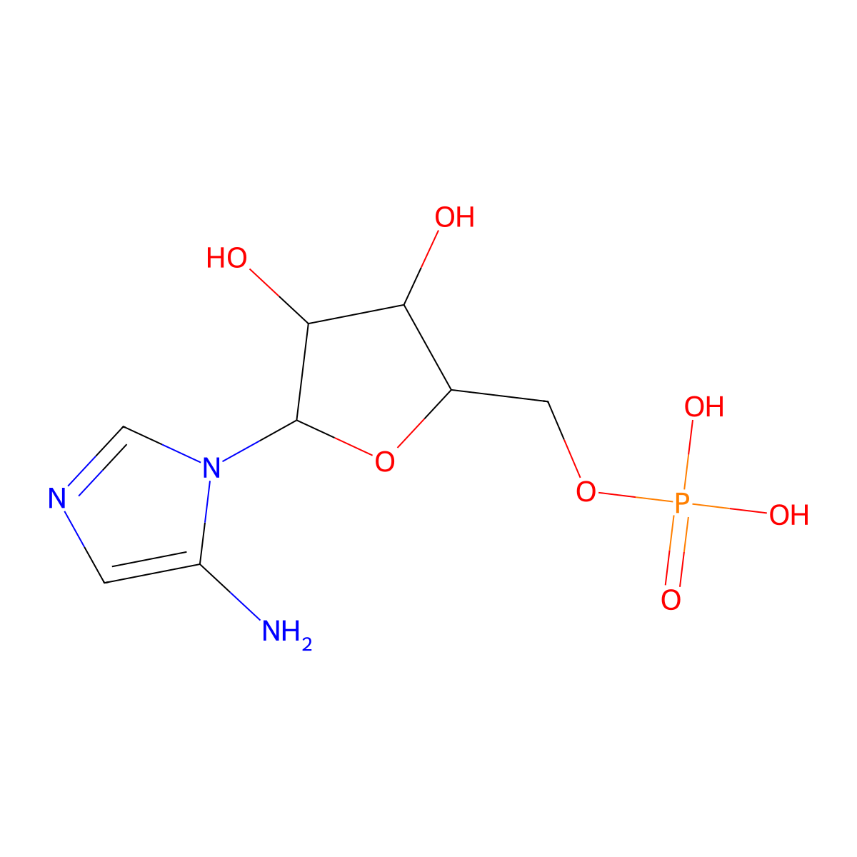 5-Aminoimidazole ribonucleotide molecular structure, CAS 25635-88-5
