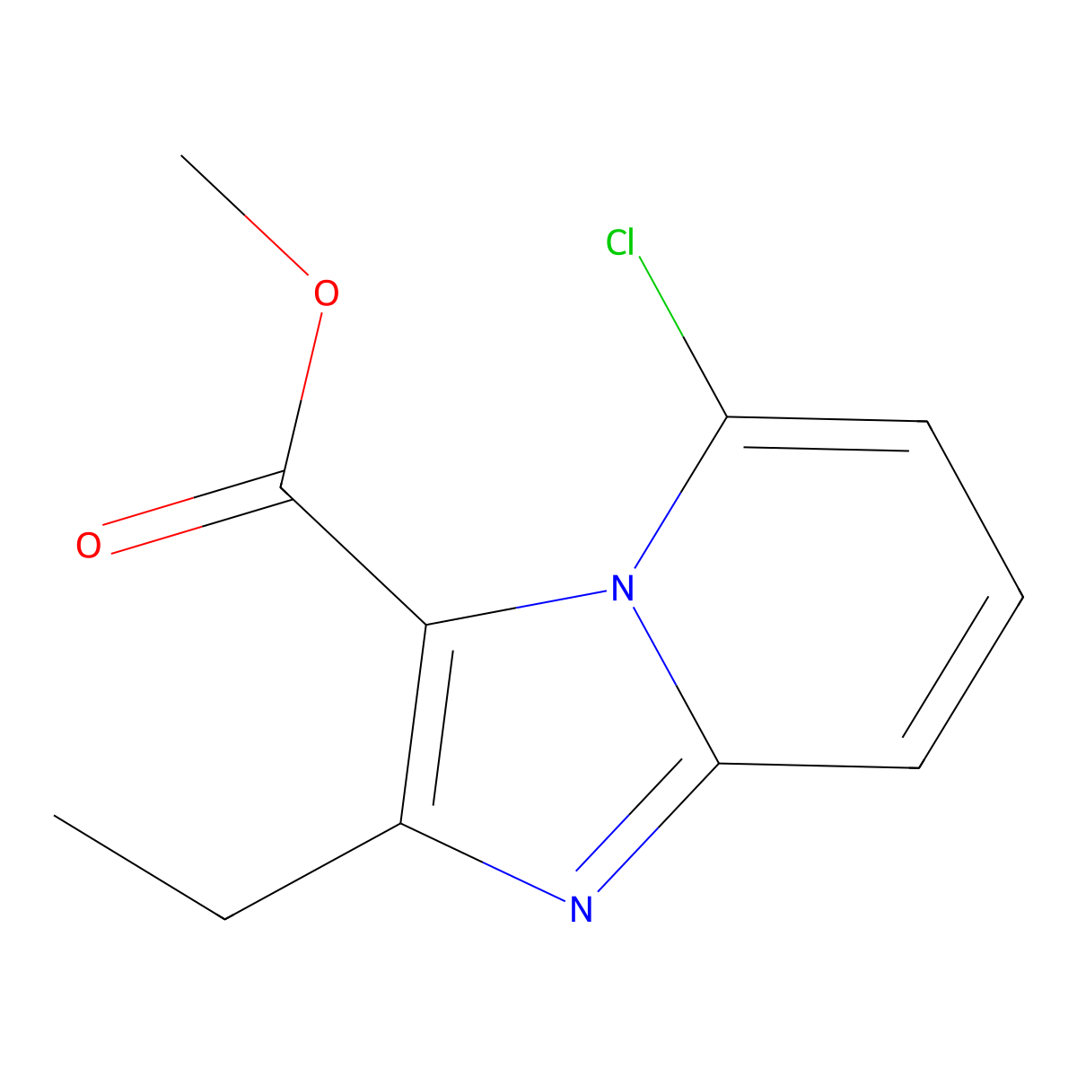 Methyl 5-chloro-2-ethylimidazo[1,2-A]pyridine-3-carboxylate molecular structure, CAS 2563514-62-3