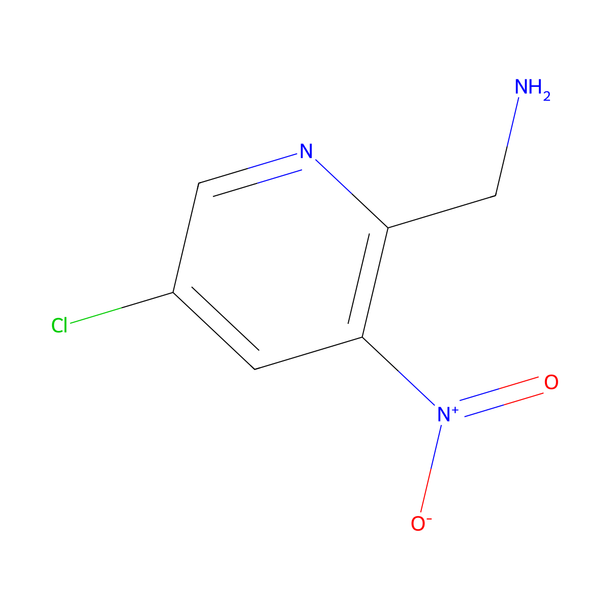 (5-Chloro-3-nitropyridin-2-yl)methanamine molecular structure, CAS 2563588-16-7