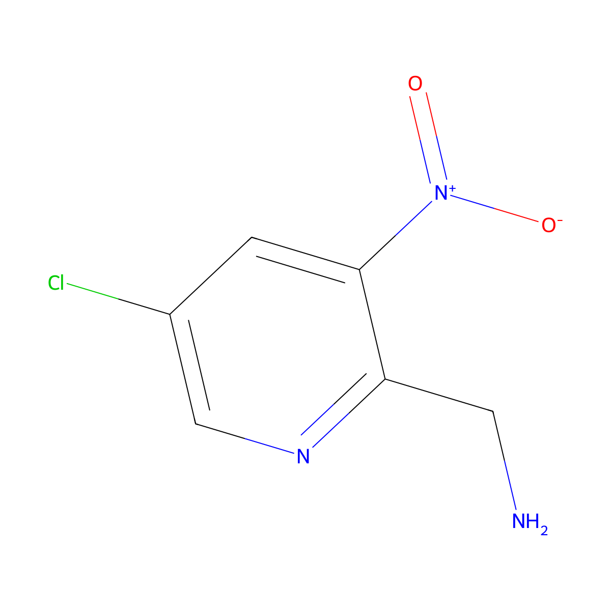 (5-Chloro-3-nitropyridin-2-yl)methanamine molecular structure, CAS 2563588-16-7