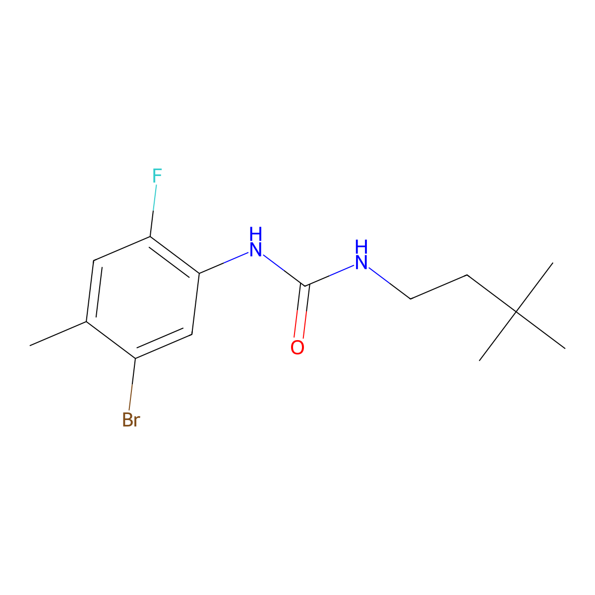 1-(5-Bromo-2-fluoro-4-methylphenyl)-3-(3,3-dimethylbutyl)urea molecular structure, CAS 2563588-35-0