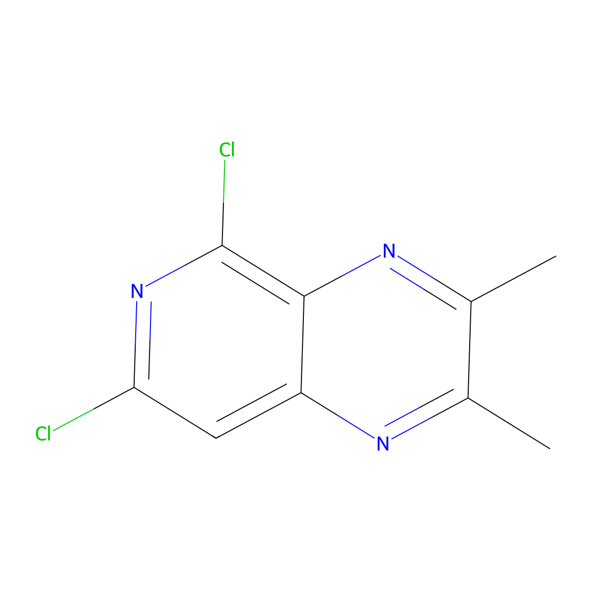 5,7-Dichloro-2,3-dimethylpyrido(3,4-b)pyrazine molecular structure, CAS 2563588-61-2