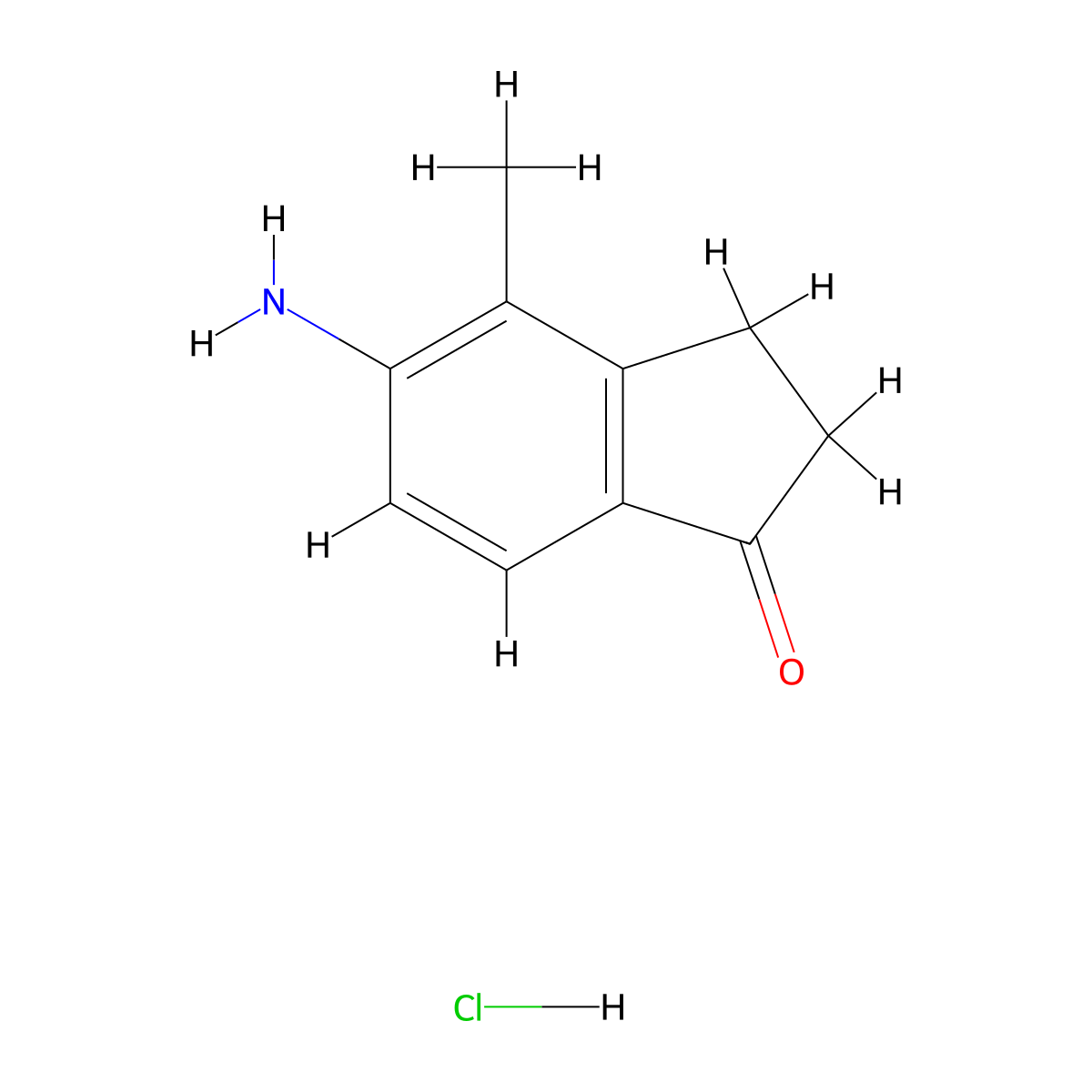 5-amino-4-methyl-2,3-dihydro-1H-inden-1-one hydrochloride molecular structure, CAS 2563598-63-8