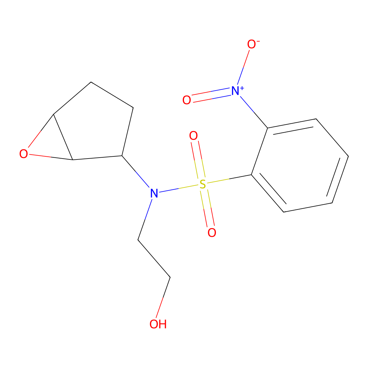 N-(6-Oxabicyclo[3.1.0]hexan-2-YL)-N-(2-hydroxyethyl)-2-nitrobenzenesulfonamide molecular structure, CAS 2563603-98-3