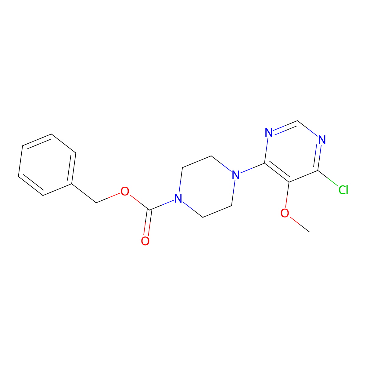 Benzyl 4-(6-chloro-5-methoxypyrimidin-4-YL)piperazine-1-carboxylate molecular structure, CAS 2563604-37-3