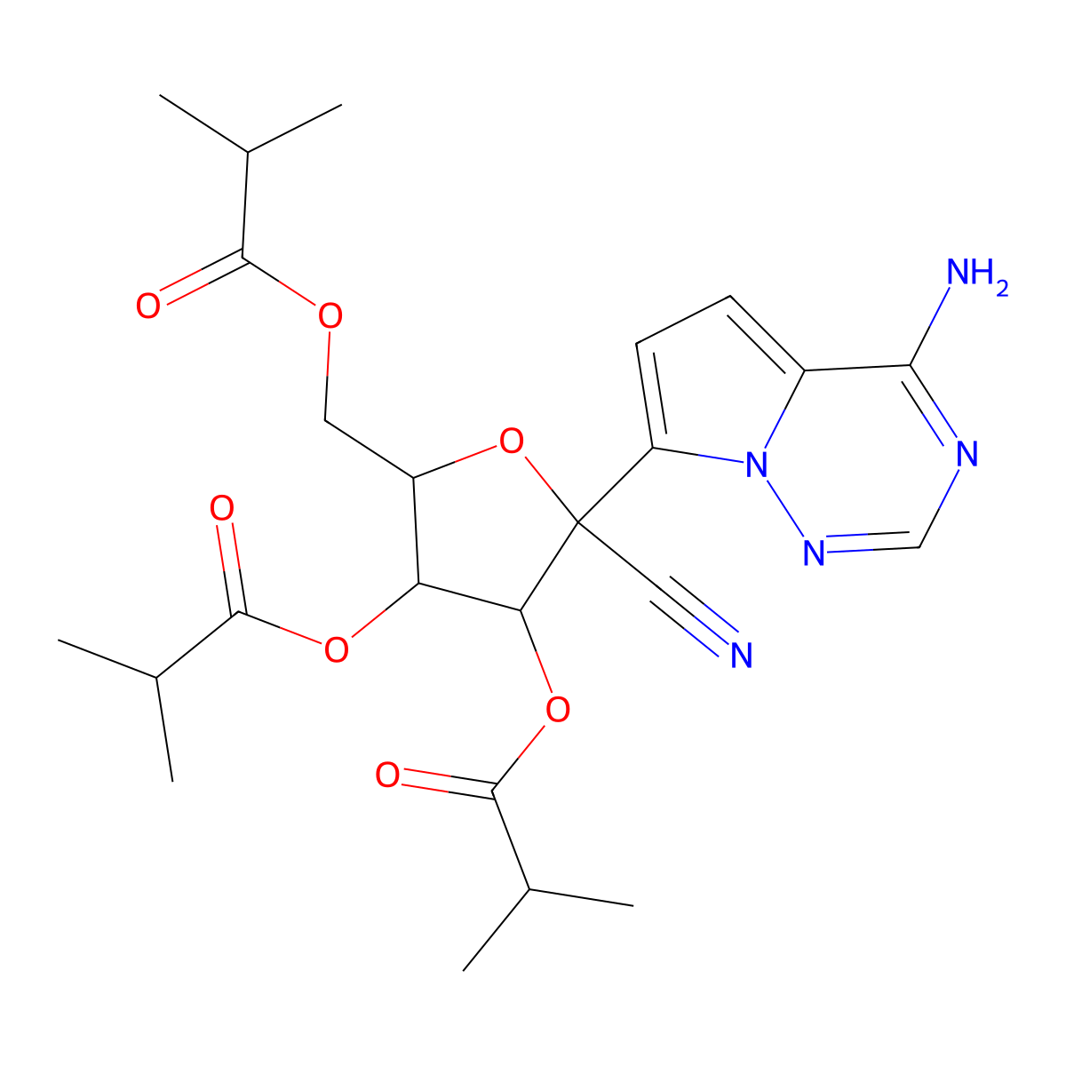 GS-441524 tris-isobutyryl ester molecular structure, CAS 2563617-99-0