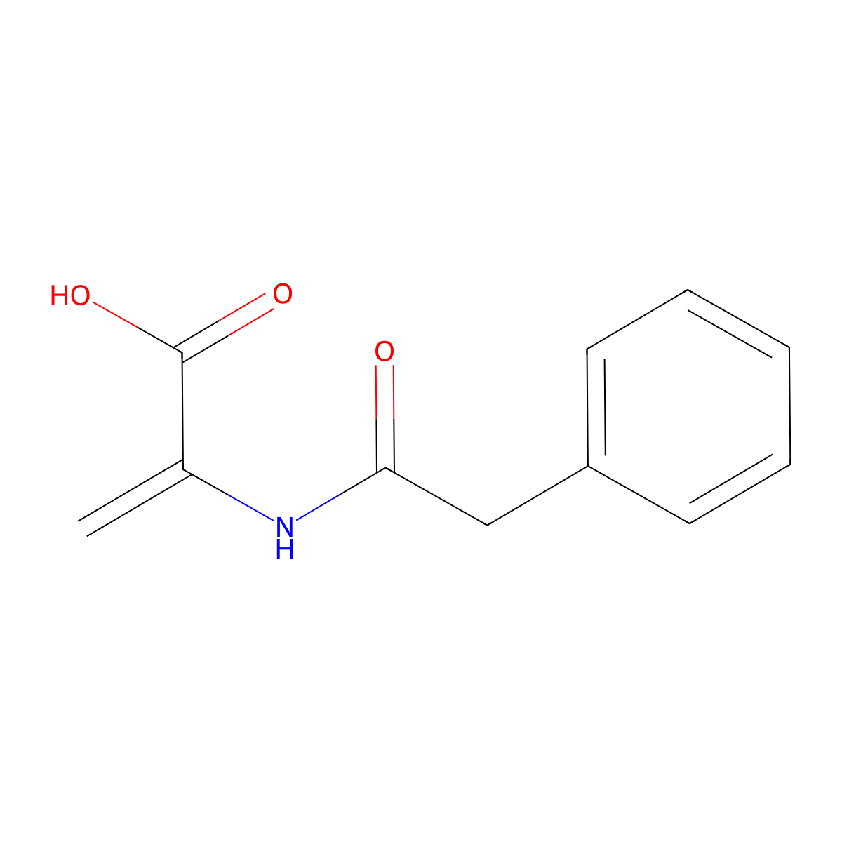 2-[(Phenylacetyl)amino]prop-2-enoic acid molecular structure, CAS 25637-52-9