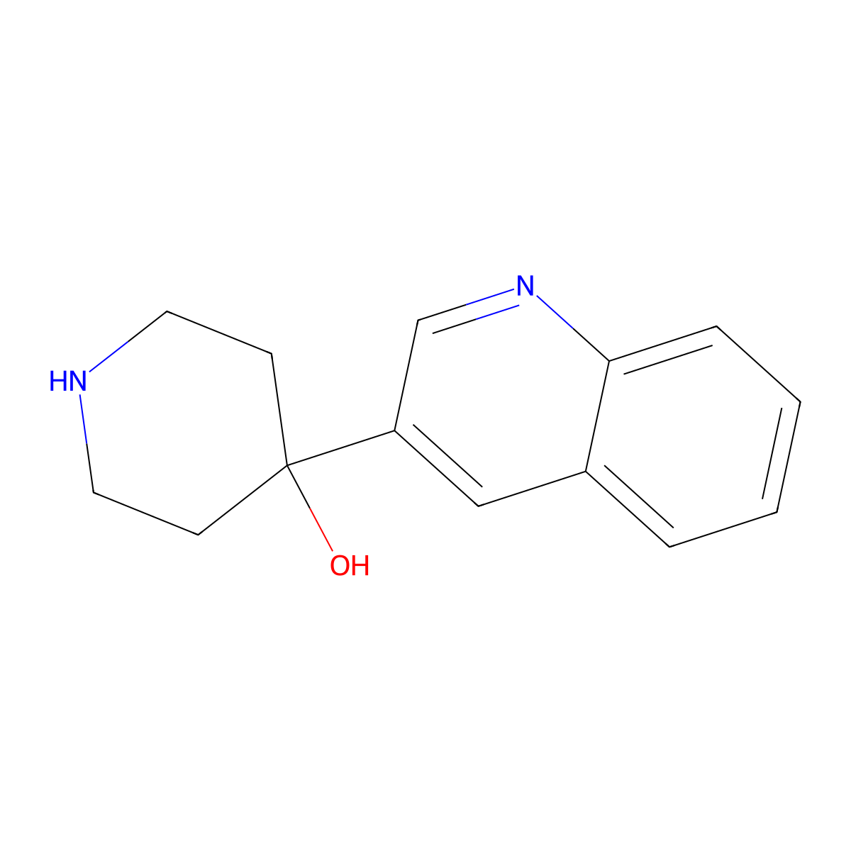 4-(Quinolin-3-yl)piperidin-4-ol molecular structure, CAS 256372-12-0