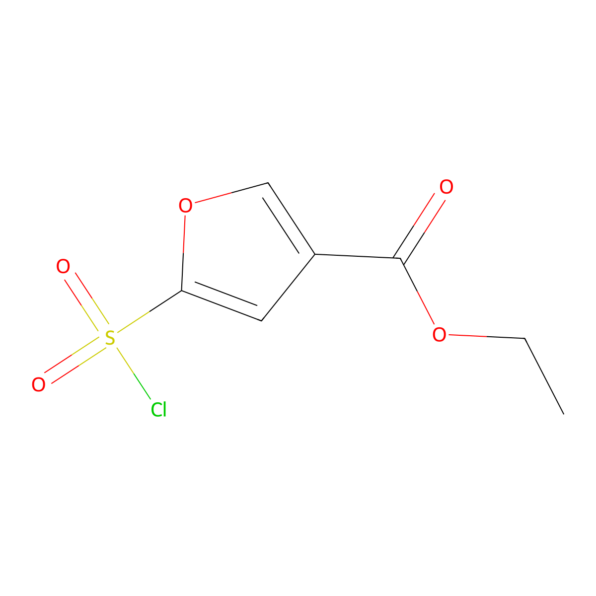 Ethyl 5-(chlorosulfonyl)-3-furoate molecular structure, CAS 256373-91-8