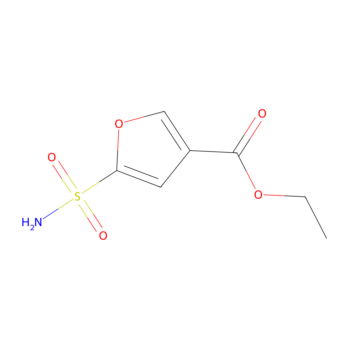 Ethyl 5-sulfamoylfuran-3-carboxylate molecular structure, CAS 256373-94-1