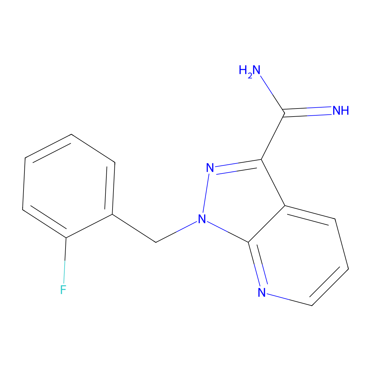 1-(2-Fluorobenzyl)-1H-pyrazolo[3,4-b]pyridine-3-carboximidamide molecular structure, CAS 256376-68-8
