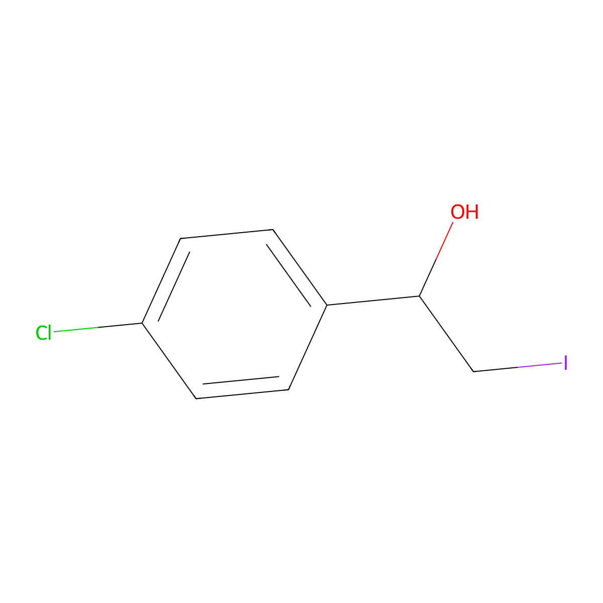 1-(4-Chlorophenyl)-2-iodoethanol molecular structure, CAS 256380-97-9