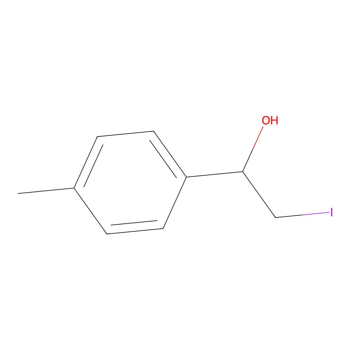 2-Iodo-1-(4-methylphenyl)ethan-1-ol molecular structure, CAS 256380-98-0