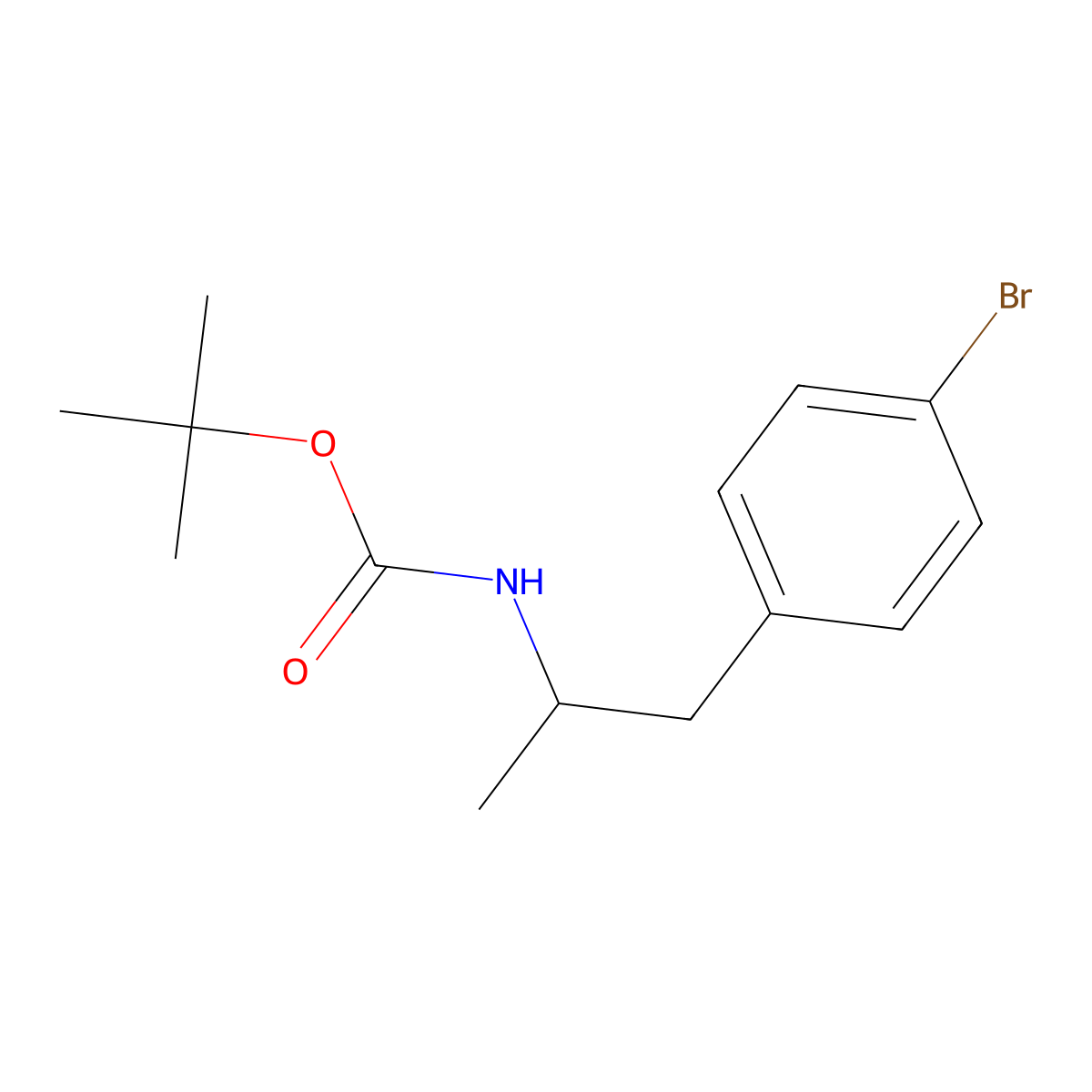 tert-butyl N-[1-(4-bromophenyl)propan-2-yl]carbamate molecular structure, CAS 256381-00-7