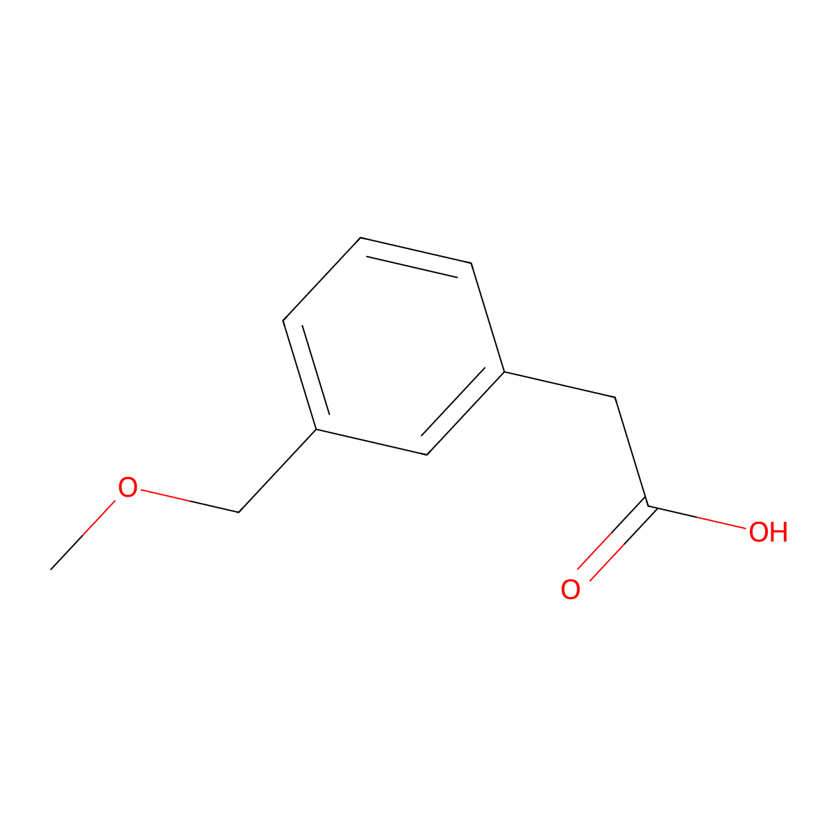 2-[3-(Methoxymethyl)phenyl]acetic acid molecular structure, CAS 256382-37-3